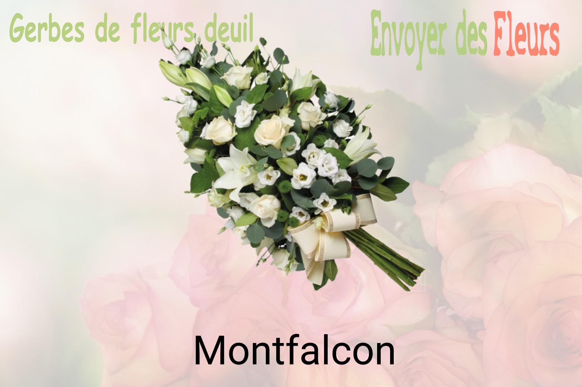 Gerbe de fleurs de deuil livrée à Montfalcon